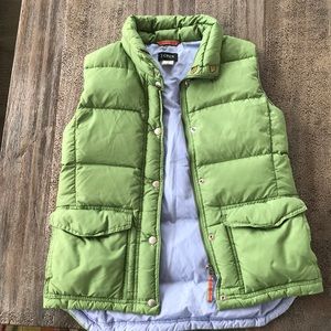 Excellent used condition J Crew green puffy vest